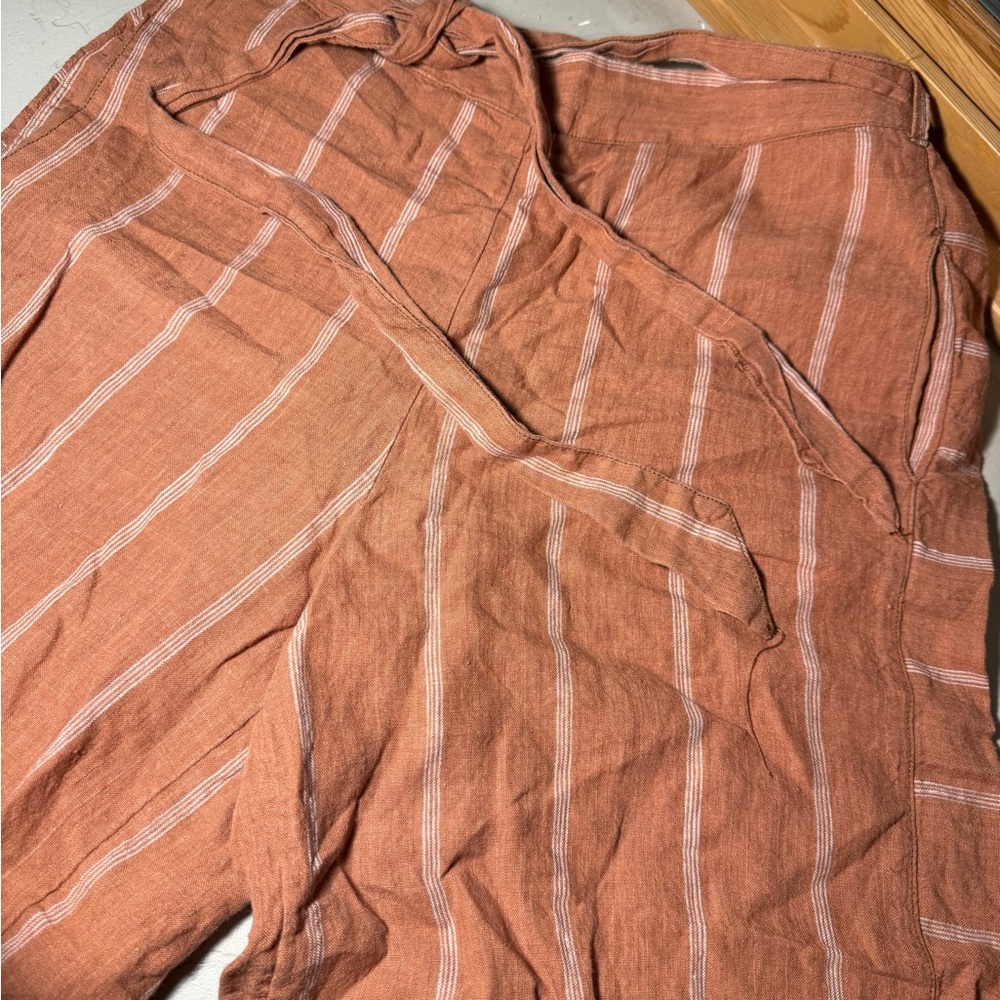Anthro cropped linen pants